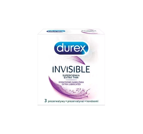 Durex Invisible Extra Lubricated prezerwatywy 3 szt