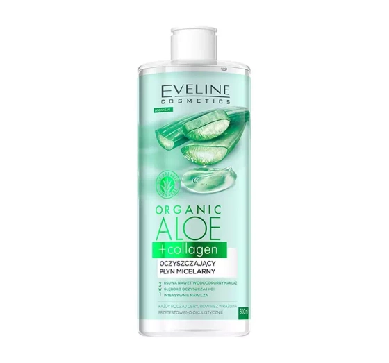Eveline Cosmetics Organic Aloe Collagen oczyszczający płyn micelarny 500 ml