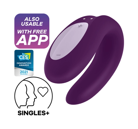 Satisfyer Double Joy wibrator do stymulacji punktu G i łechtaczki kompatybilny z aplikacją na smartfon