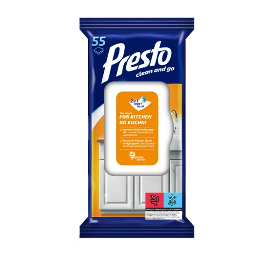 Presto nawilżane ściereczki do kuchni 55 sztuk
