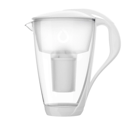 Dafi Crystal LED szklany dzbanek filtrujący 2 l Biały wkład Classic