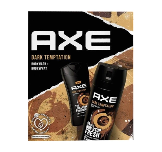 Axe Dark Temptation zestaw prezentowy dla mężczyzn żel pod prysznic 250 ml dezodorant 150 ml