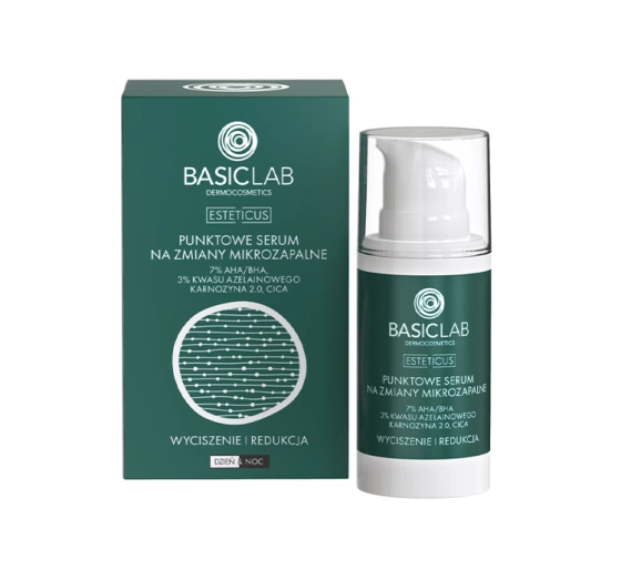 BasicLab Esteticus punktowe serum na zmiany mikrozapalne na dzień i na noc 15 ml