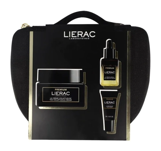 Lierac Premium zestaw kosmetyków do pielęgnacji twarzy krem 50 ml serum 13 ml krem pod oczy 5 ml kosmetyczka