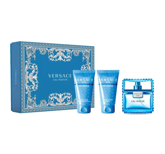 Versace Man Eau Fraîche woda toaletowa spray 50 ml balsam po goleniu 50 ml żel pod prysznic 50 ml
