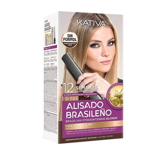 KATIVA ALISADO BRASILENO ZESTAW DO KERATYNOWEGO PROSTOWANIA WŁOSÓW DLA BLONDYNEK