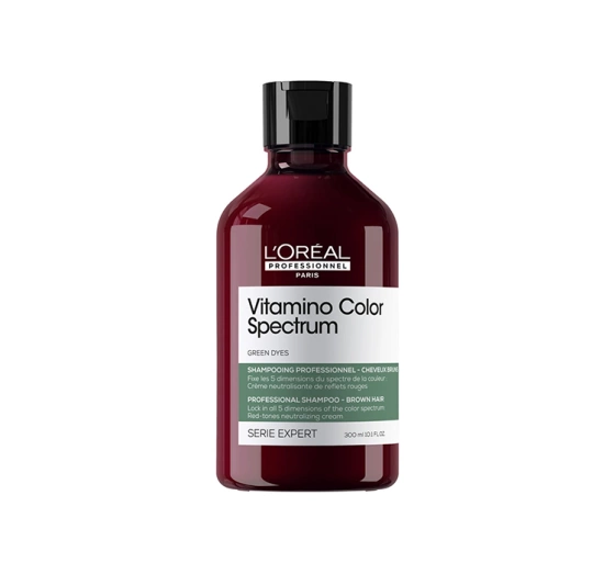 L'Oréal Professionnel Serie Expert Vitamino Color Spectrum Green neutralizujący szampon do włosów farbowanych na ciemny brąz i czerń 300 ml