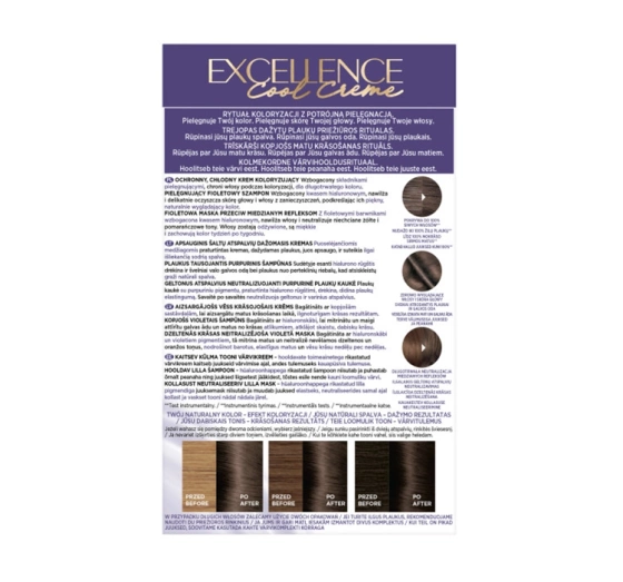 L'Oréal Paris Excellence Cool Creme farba do włosów 6.11 Ultrapopielaty ciemny blond