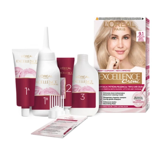 L'Oréal Paris Excellence Créme farba do włosów 9.1 Jasny blond popielaty