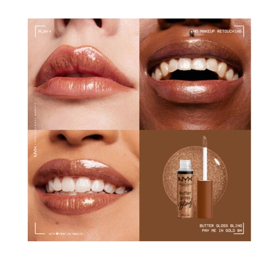 NYX Professional Makeup Butter Gloss Bling błyszczyk do ust 04 Pay Me In Gold 8 ml