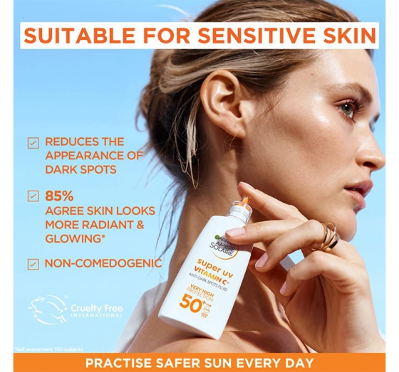 Garnier Ambre Solaire Super UV Vitamin C fluid przeciw przebarwieniom SPF50 40 ml