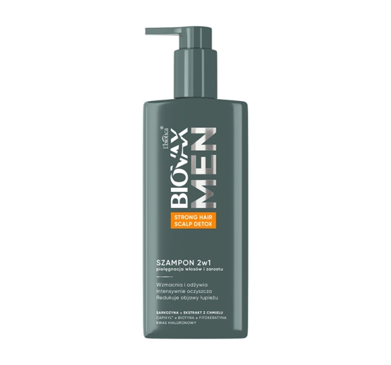 Biovax Men Strong Hair Scalp Detox szampon do włosów i zarostu 2w1 200 ml