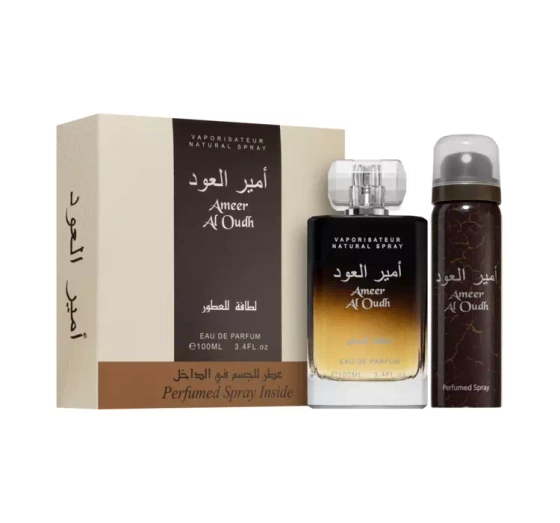 Lattafa Ameer Al Oudh woda perfumowana spray 100 ml dezodorant spray 50 ml