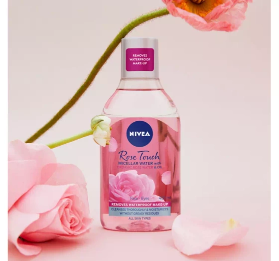 NIVEA Rose Touch dwufazowy płyn micelarny do demakijażu z wodą różaną 400 ml