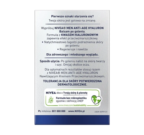 NIVEA MEN Hyaluron przeciwzmarszczkowy balsam po goleniu 100 ml