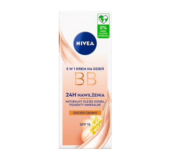 NIVEA 24h Nawilżenia krem BB 5w1 na dzień SPF15 odcień ciemny 50 ml