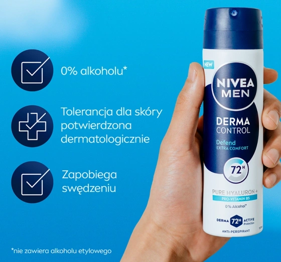 NIVEA MEN Derma Control antyperspirant w sprayu dla mężczyzn Defend 150 ml