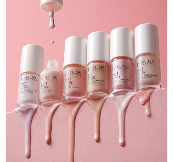 Eveline Cosmetics Nail Therapy 6w1 Care And Colour odżywka do paznokci Shimmering Nude 5 ml