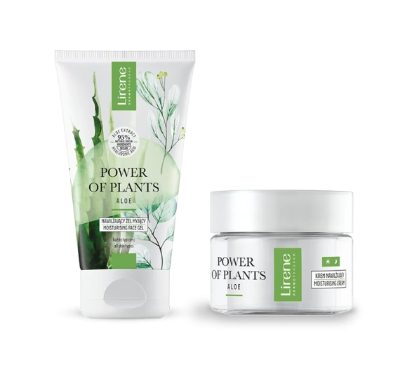 Lirene Power of Plants Aloes zestaw prezentowy krem 50 ml żel do mycia twarzy 150 ml