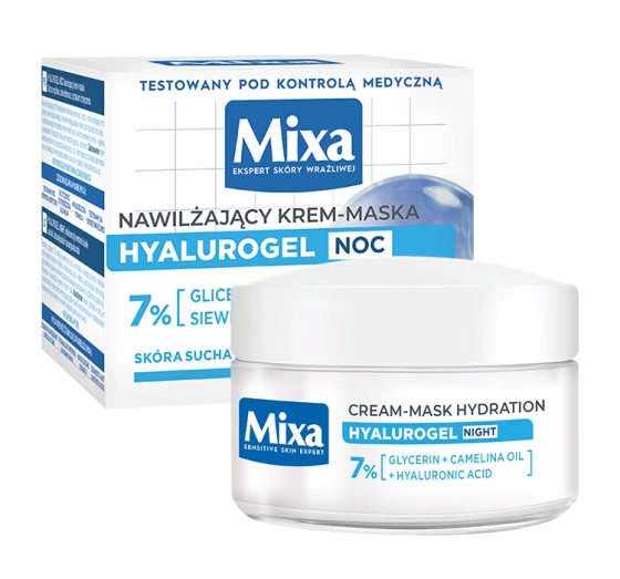 Mixa Hyalurogel noc nawilżający krem maska 50 ml