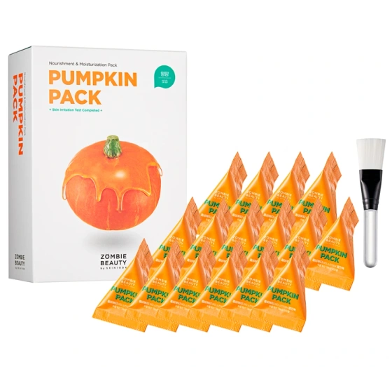 SKIN1004 Zombie Beauty Pumpkin Pack zestaw dyniowych maseczek 16x4g pędzelek
