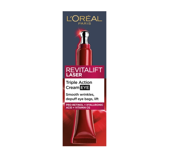 L'Oréal Paris Revitalift Laser X3 krem przeciwstarzeniowy o potrójnym działaniu pod oczy 15 ml