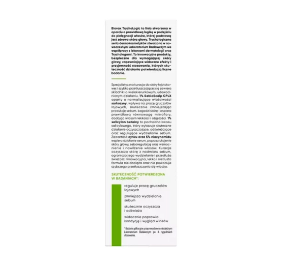 Biovax Trychologic Przetłuszczanie serum do skóry głowy 50 ml