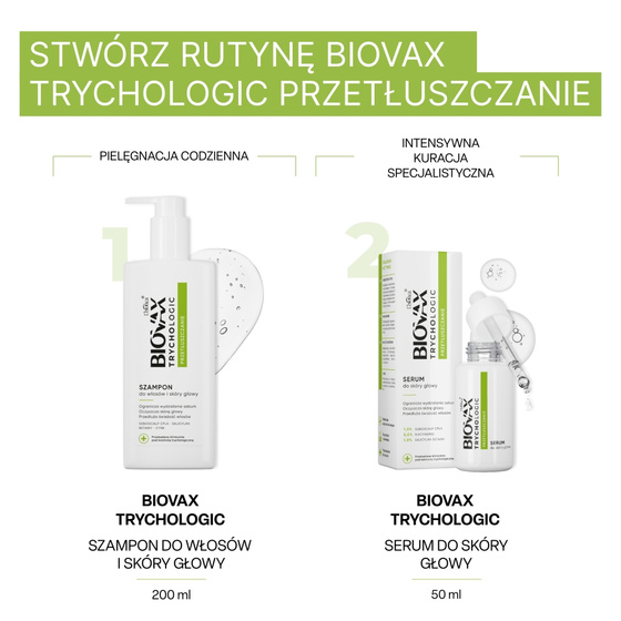 Biovax Trychologic Przetłuszczanie szampon do włosów i skóry głowy 200 ml