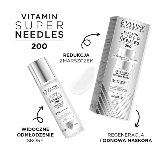 Eveline Cosmetics Super Needles Vitamin 200 mezo-eliksir aktywator odnowy skóry 30 ml