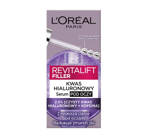 L'Oréal Paris Revitalift Filler serum pod oczy przeciwzmarszczkowe z kwasem hialuronowym 20 ml