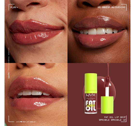NYX Professional Makeup Fat Oil Lip Drip błyszczyk do ust 12 Sprinkle Sprinkle 4,8 ml