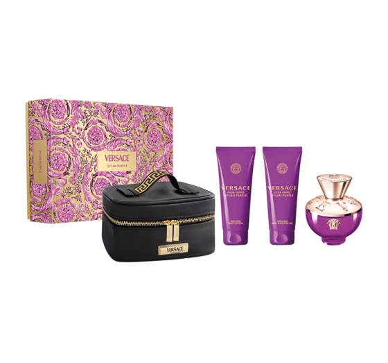 Versace Dylan Purple Pour Femme woda perfumowana spray 100 ml balsam do ciała 100 ml żel pod prysznic 100 ml kosmetyczka