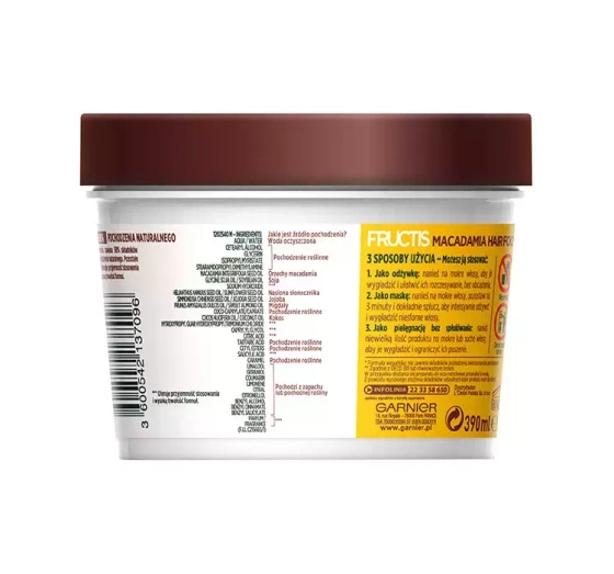 Garnier Fructis Hair Food Macadamia wygładzająca maska do włosów suchych i niesfornych 400 ml