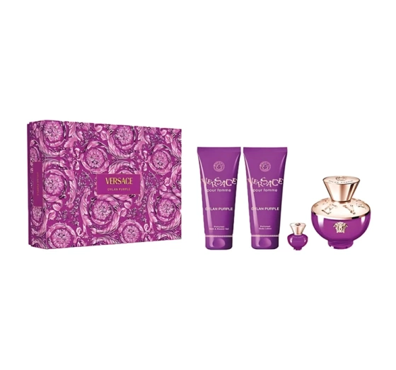 Versace Dylan Purple Femme woda perfumowana spray 100 ml 5 ml balsam do ciała 100 ml żel pod prysznic 100 ml