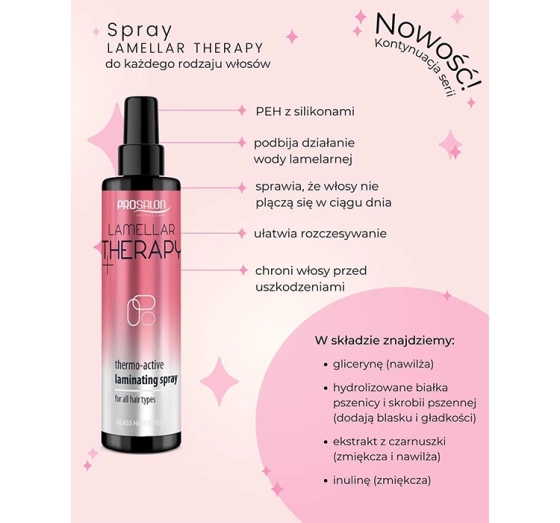 PROSALON PROFESSIONAL TERMOOCHRONNY SPRAY DO WŁOSÓW LAMINUJĄCY 150ML