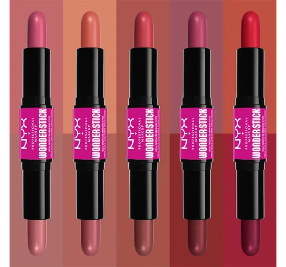 NYX Professional Makeup Wonder Stick dwustronny róż do policzków 01 Light Peach Baby Pink 2 x 4 g