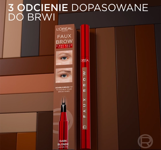 L'Oréal Paris Faux Brow marker do brwi z podwójną końcówką Dark Blonde 1ml