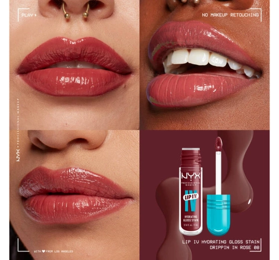 NYX Professional Makeup Lip IV Hydrating Gloss Serum błyszczyk do ust 08 Drippin' In Rose 5 ml