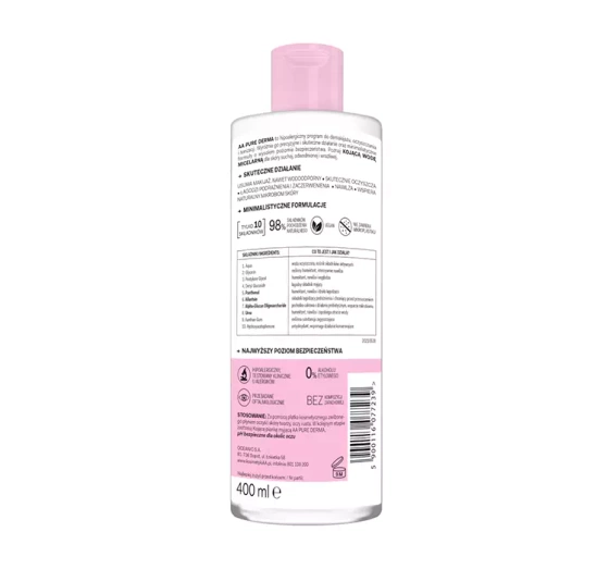 AA Pure Derma kojąca woda micelarna 400 ml