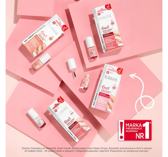 Eveline Cosmetics Nail Therapy 6w1 Care And Colour odżywka do paznokci Shimmering Nude 5 ml