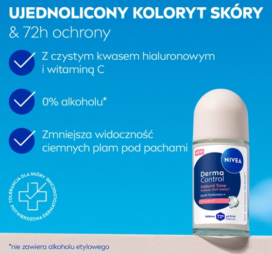 NIVEA Derma Control antyperspirant w kulce dla kobiet Natural Tone 50 ml