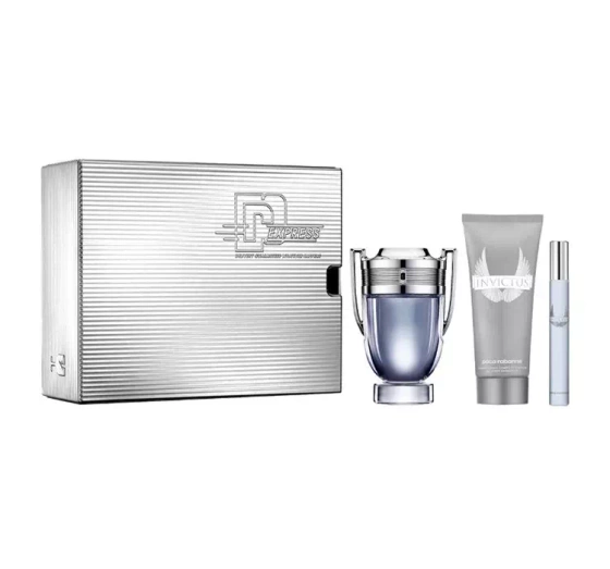 Rabanne Invictus woda toaletowa spray 100 ml 10 ml żel pod prysznic 100 ml