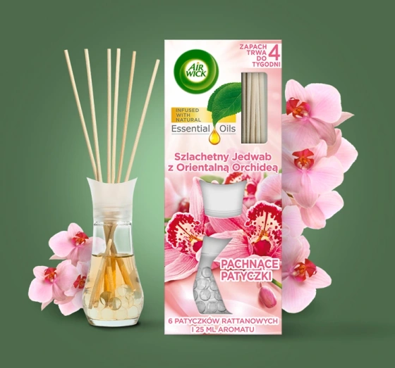 Air Wick patyczki zapachowe Szlachetny Jedwab z Orientalną Orchideą 30 ml