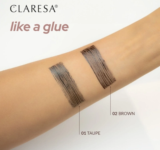 Claresa Like a Glue kolorowy żel do brwi 01 Taupe 8 g