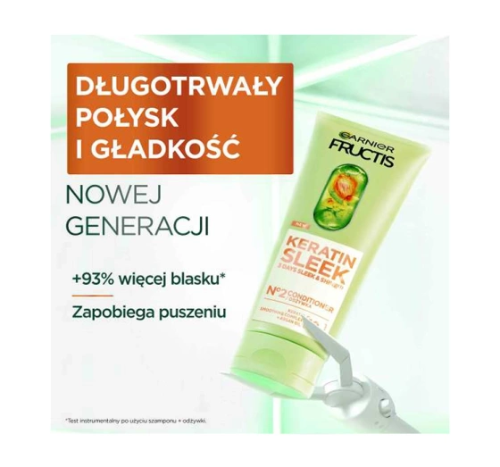 Garnier Fructis Keratin Sleek odżywka do włosów suchych i puszących się 200 ml