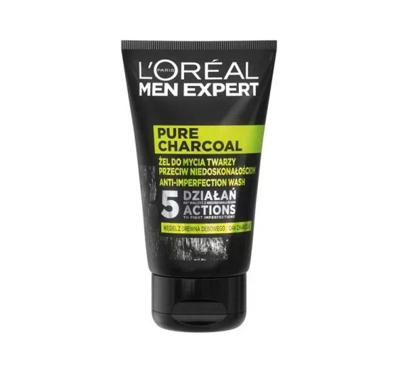 L'Oréal Paris Men Expert Pure Charcoal żel do mycia twarzy przeciw niedoskonałościom 100 ml