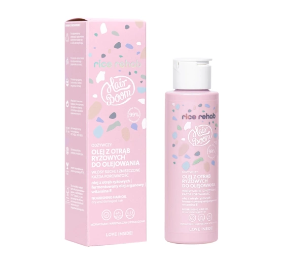 Hairboom Rice Rehab odżywczy olej z otrąb ryżowych do olejowania włosów 100 ml