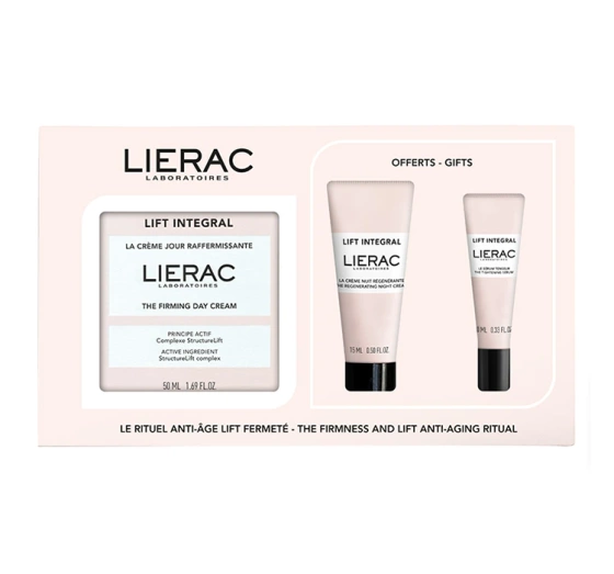 Lift Integral zestaw kosmetyków ujędrniający krem na dzień 50 ml regenerujący krem na noc 15 ml serum 10 ml