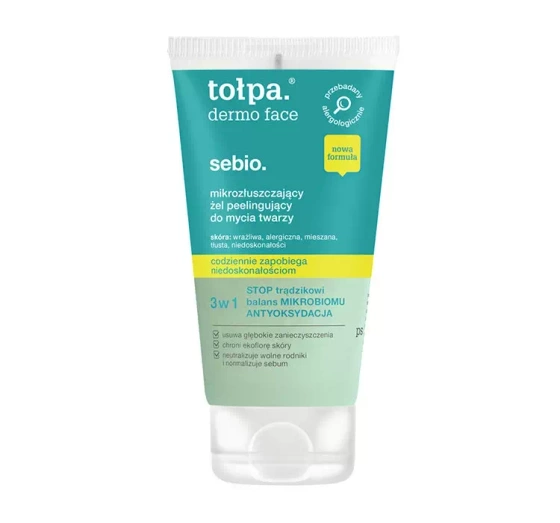 TOŁPA DERMO FACE SEBIO MIKROZŁUSZCZAJĄCY ŻEL PEELINGUJĄCY DO MYCIA TWARZY 150ML
