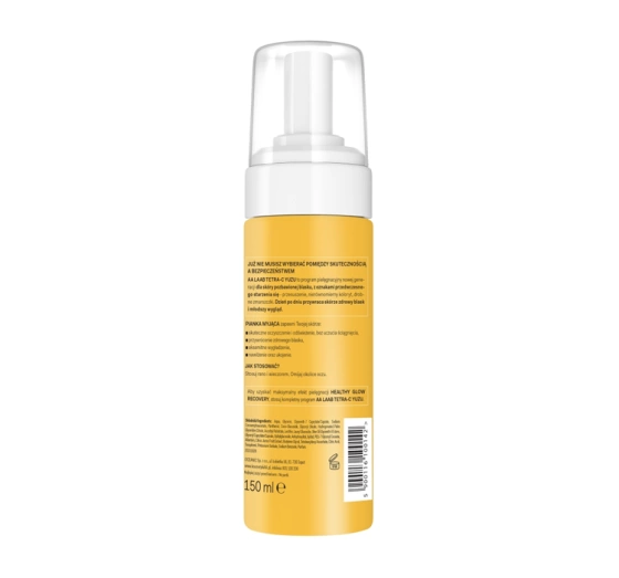 AA LAAB Tetra-C Yuzu rozświetlająco-nawilżająca pianka myjąca do twarzy 150 ml